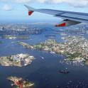 panoramic view of sydney from a plane